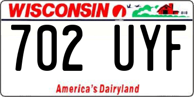 WI license plate 702UYF