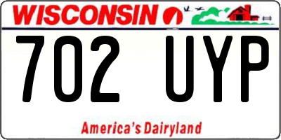 WI license plate 702UYP