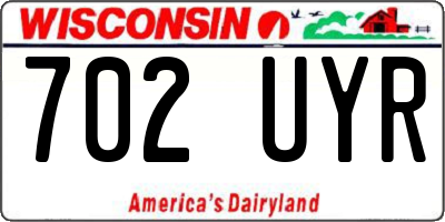 WI license plate 702UYR