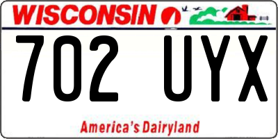 WI license plate 702UYX