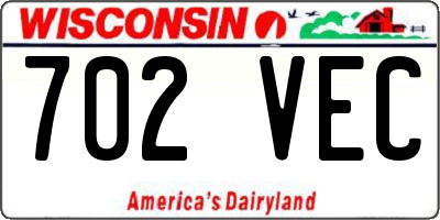 WI license plate 702VEC