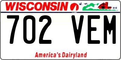 WI license plate 702VEM