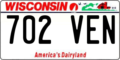 WI license plate 702VEN