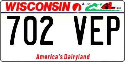 WI license plate 702VEP