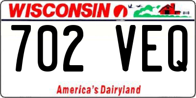 WI license plate 702VEQ