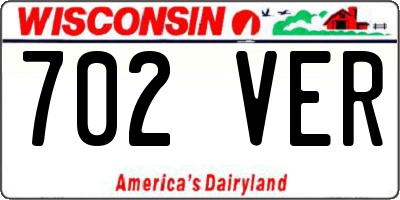 WI license plate 702VER