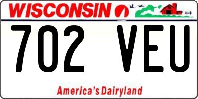 WI license plate 702VEU