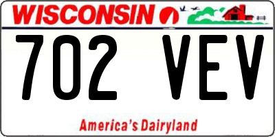 WI license plate 702VEV