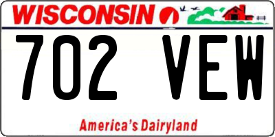 WI license plate 702VEW