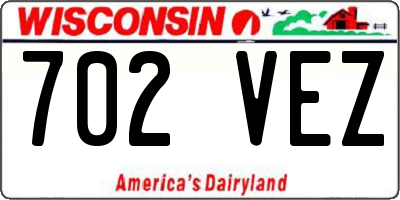 WI license plate 702VEZ