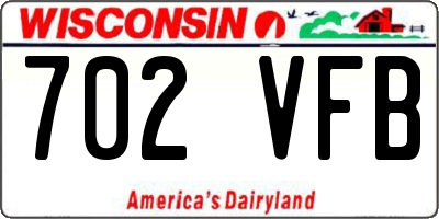WI license plate 702VFB