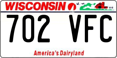 WI license plate 702VFC