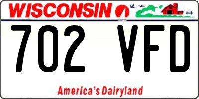 WI license plate 702VFD