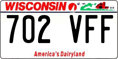 WI license plate 702VFF