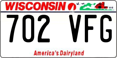 WI license plate 702VFG