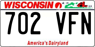 WI license plate 702VFN