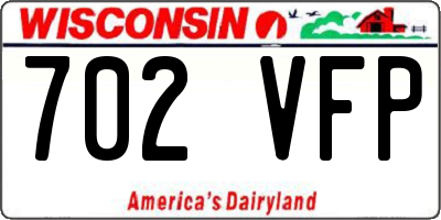 WI license plate 702VFP