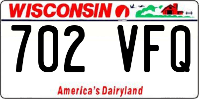 WI license plate 702VFQ