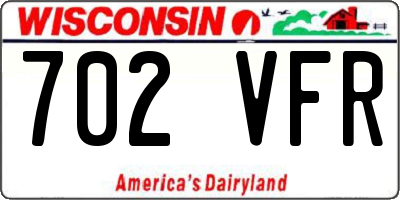 WI license plate 702VFR