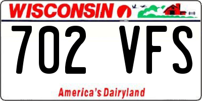 WI license plate 702VFS