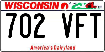 WI license plate 702VFT