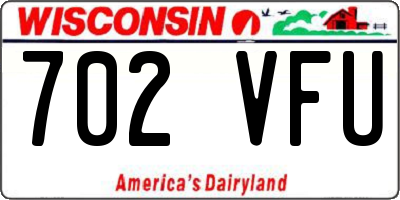 WI license plate 702VFU