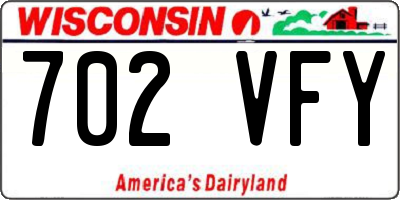 WI license plate 702VFY