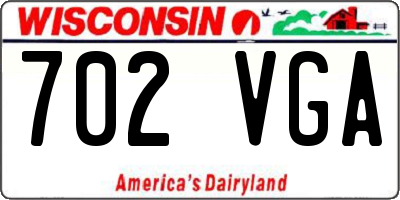 WI license plate 702VGA