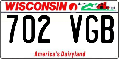 WI license plate 702VGB