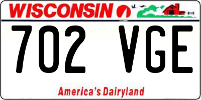 WI license plate 702VGE