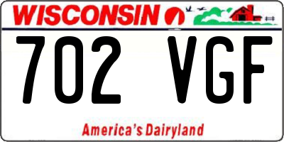 WI license plate 702VGF