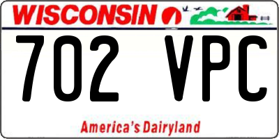 WI license plate 702VPC