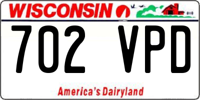 WI license plate 702VPD