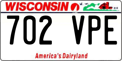 WI license plate 702VPE