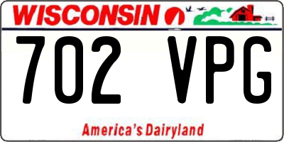 WI license plate 702VPG