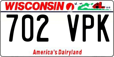 WI license plate 702VPK