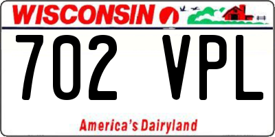 WI license plate 702VPL
