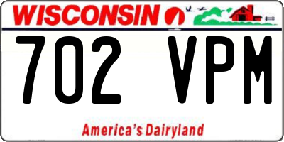 WI license plate 702VPM