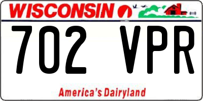 WI license plate 702VPR