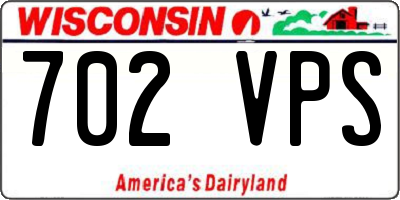 WI license plate 702VPS
