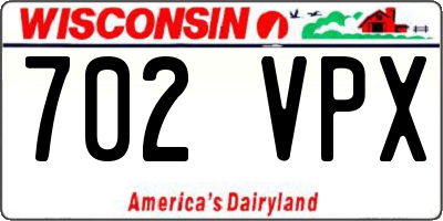 WI license plate 702VPX