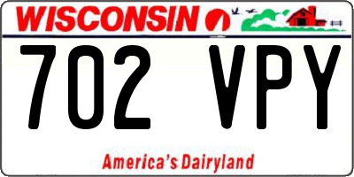 WI license plate 702VPY