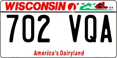 WI license plate 702VQA