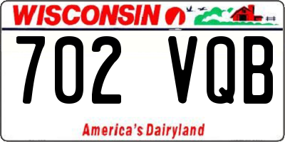 WI license plate 702VQB