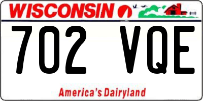 WI license plate 702VQE