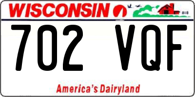 WI license plate 702VQF