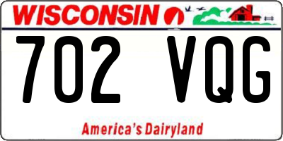 WI license plate 702VQG