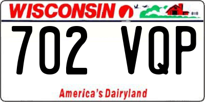 WI license plate 702VQP