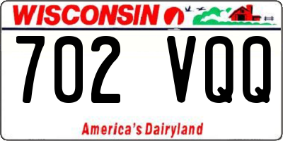 WI license plate 702VQQ