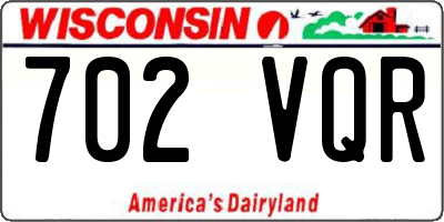 WI license plate 702VQR